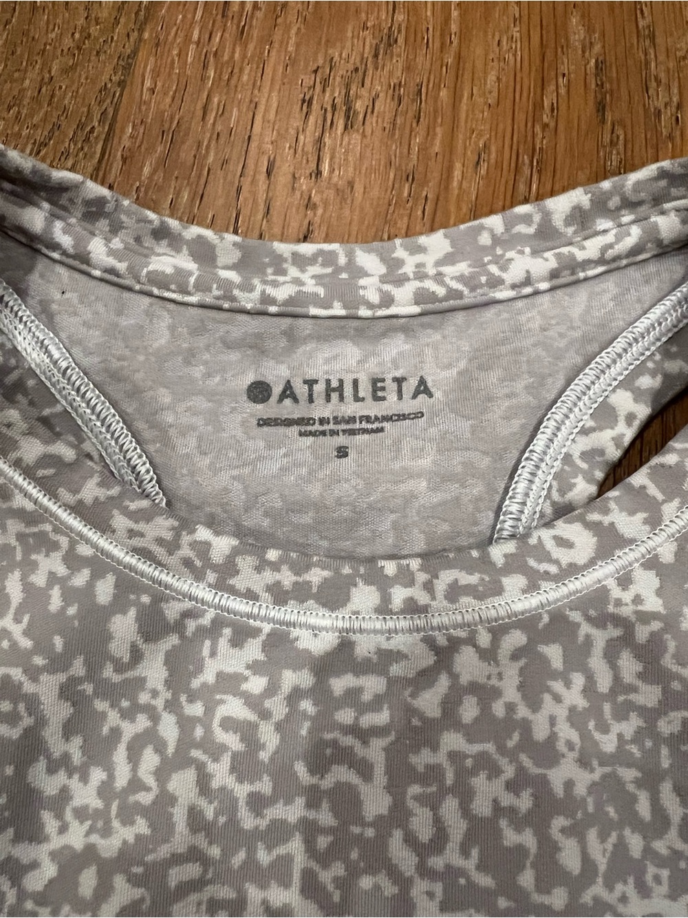 Athleta Light Gray & White Speckle Racerback Tank - Picture 3 of 3